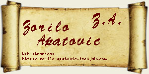 Zorilo Apatović vizit kartica